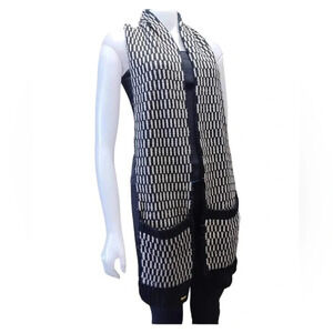 Calvin Klein Scarf With Pockets  Black Knit Glitter Gold